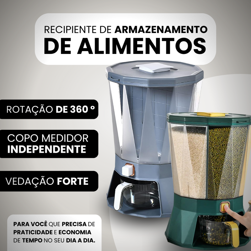 GrainEase™ - Dispenser de Alimentos Giratório 6 em 1 + Brinde Exclusivo! [Oferta Limitada]🔥