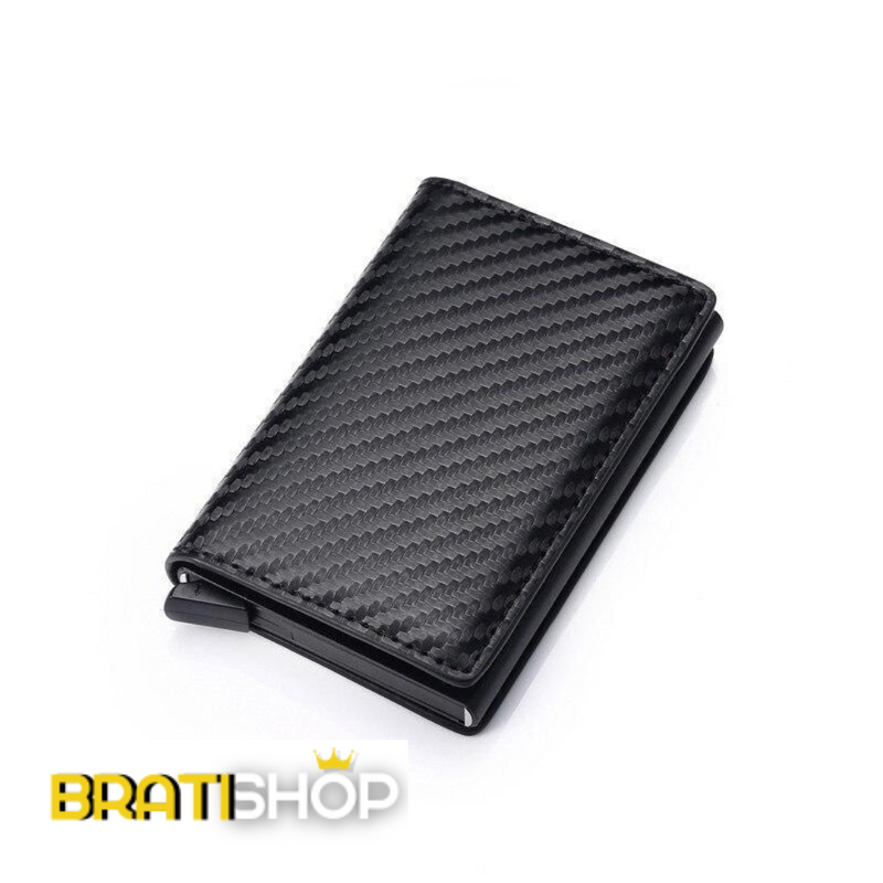 Carteira Slim Carbon em Couro - Pague 1 Leve 2 (Promoção Black Friday)