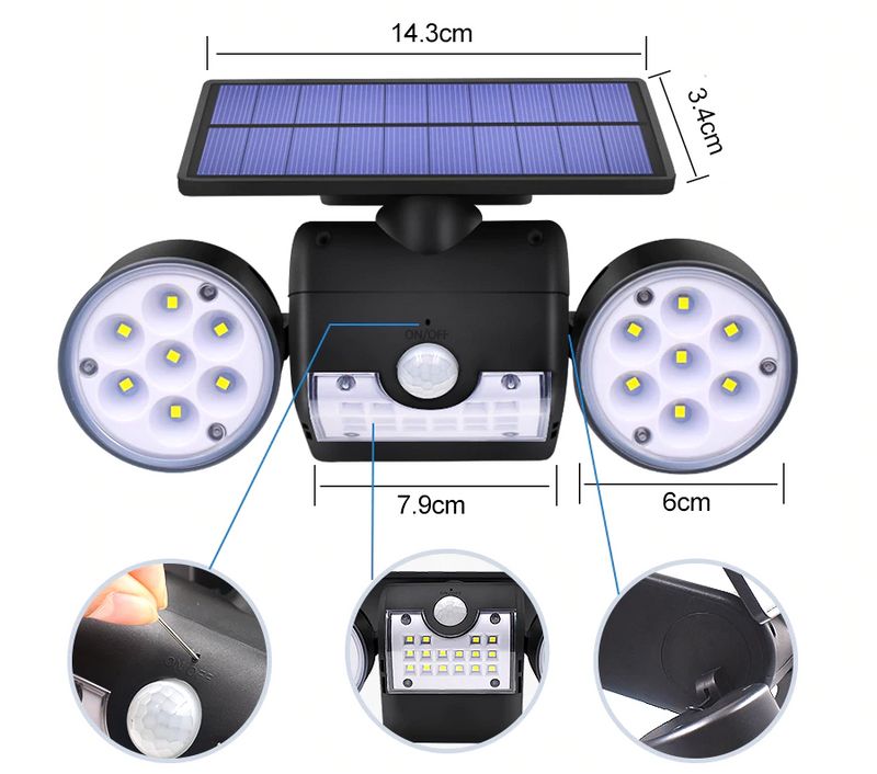 Solarizze™ Refletor Solar LED Multidirecional de Alta Potência