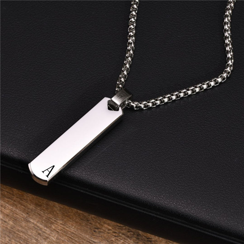 Colar Masculino Barra com Inicial Personalizada