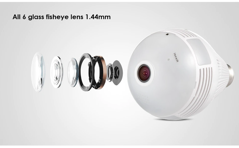 Lâmpada LED com câmera embutida 1080p Wi-Fi – SpyLED360™